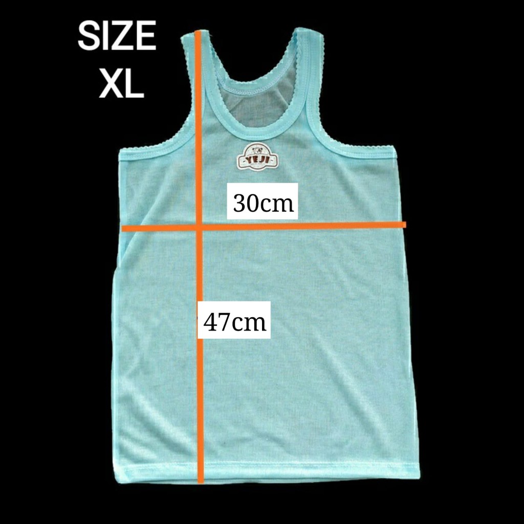 VS - Singlet Anak / Kaos Dalam Anak / Kutung Polos Putih Warna Stiker S L XL