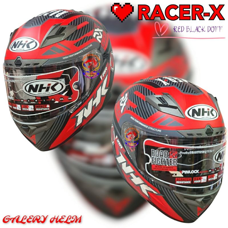 HELM FULL FACE NHK RX9 RACER-X MERAH HITAM DOFF ORIGINAL