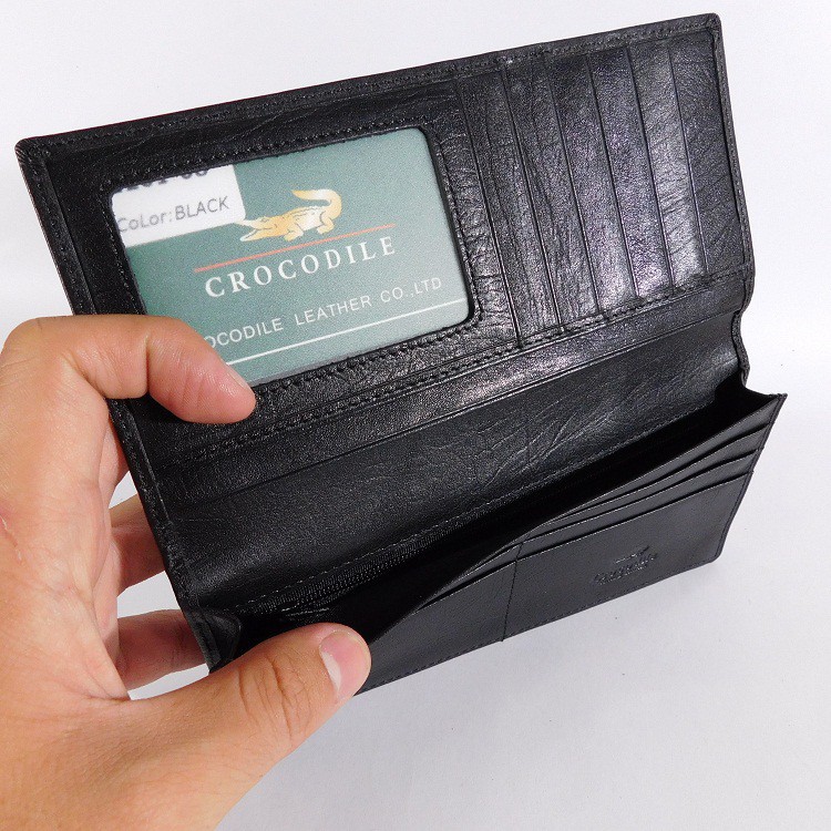 Free Ongkir - DOMPET KULIT PRIA PANJANG IMPORT BRANDED | CROCODILE 1201-08 BLACK - Termurah