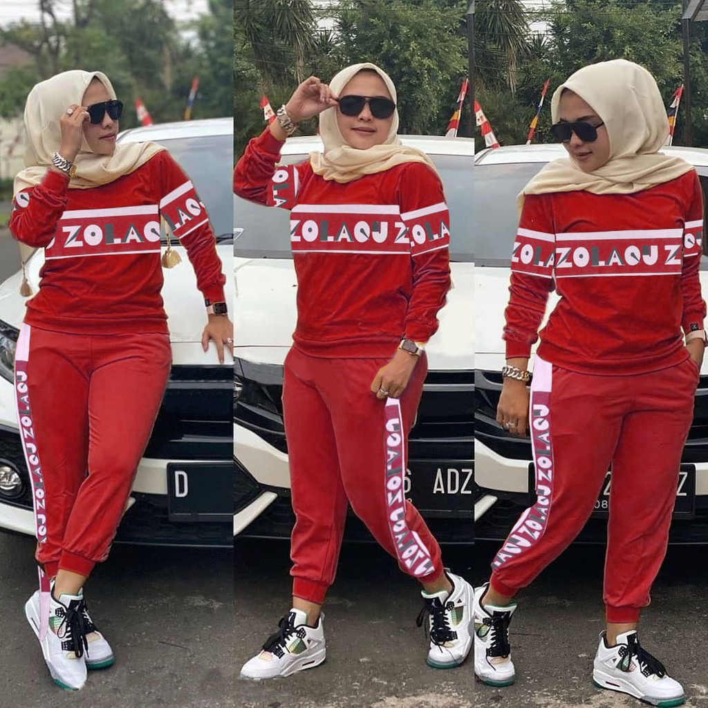 INDOBEST SETELAN NANDA GOWES / PAKAIAN OLAHRAGA WANITA GYM / LENGAN PANJANG