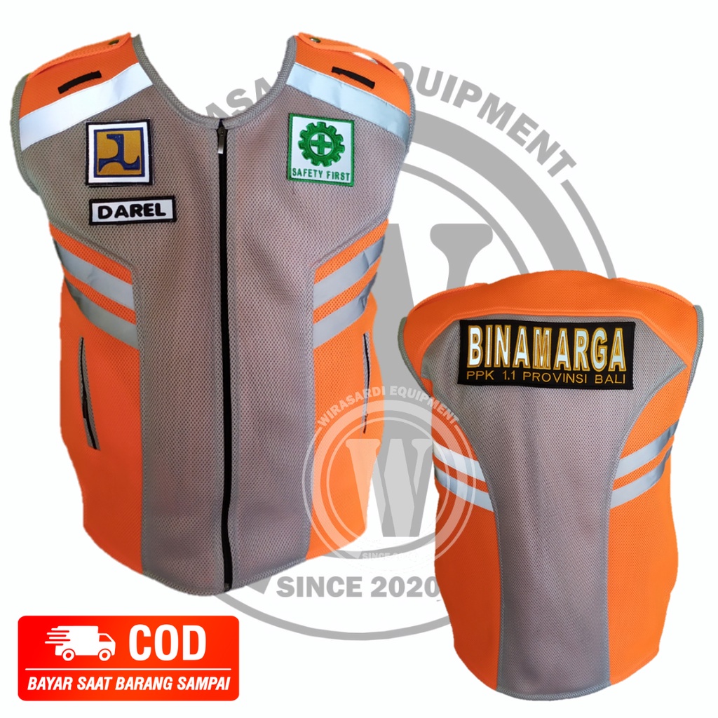 Rompi CUSTOM DOUBLE MESS  vest SECURITY vest POLISI/DISHUB/DLL terlaris DOUBLE MESS terbaru