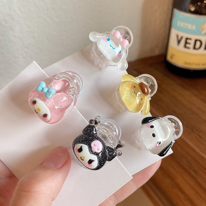 Lucu Glitter Jelly Love Jepit Rambut Kartun Sanrio Mini Claw Clip Aksesoris Rambut Gadis