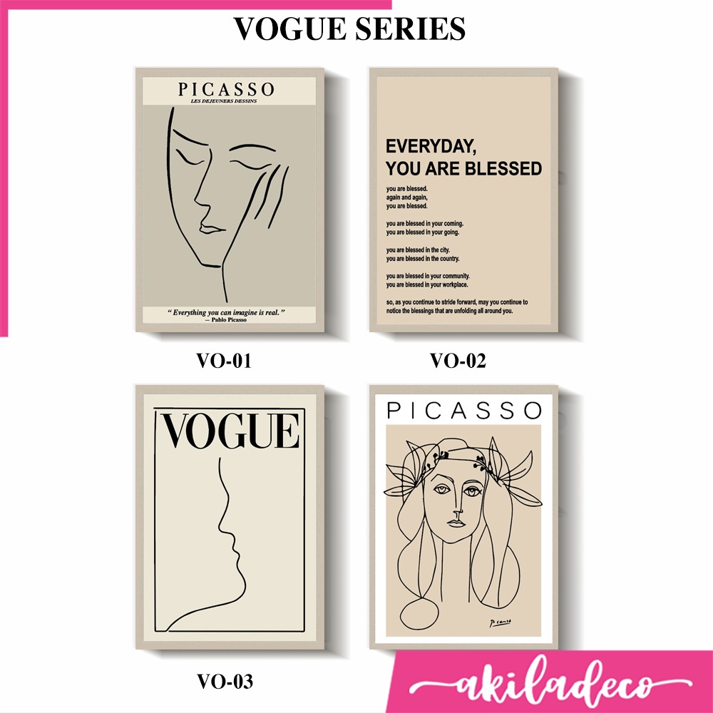 Hiasan Dinding Minimalis Ruang Tamu Walldecor Pajangan Dinding Kayu Dekorasi VOGUE MATISSE PICASSO
