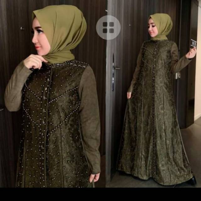 Gamis Suede brukat full mute2 new brand SHELLASAUKIA