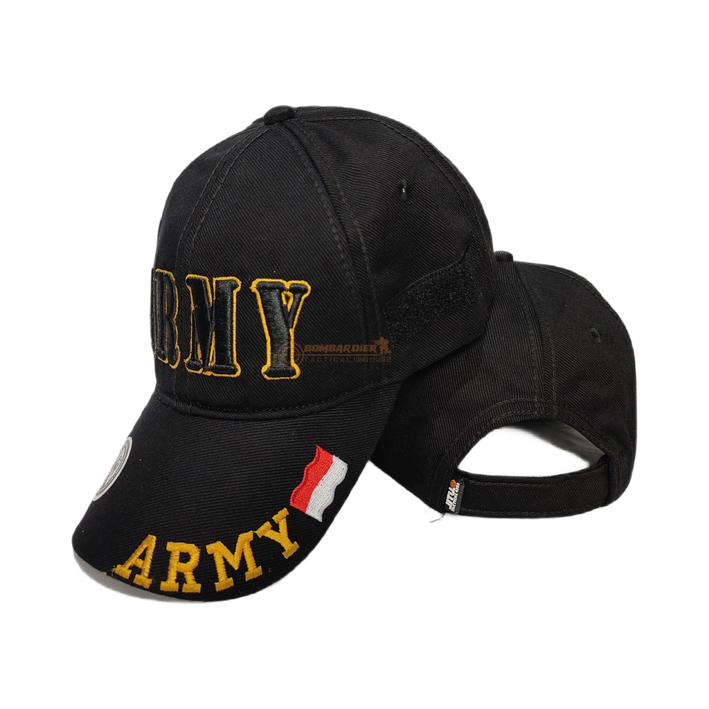 Topi import bahan berkualitas Velcro | Topi Army | Topi Tactical Army bordier