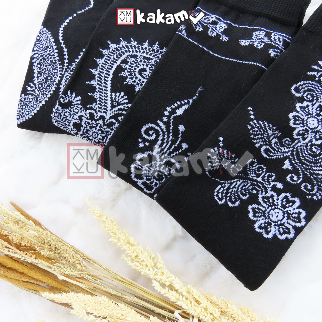 Kakamu Kaos Kaki Jempol Motif Henna Black/Hitam