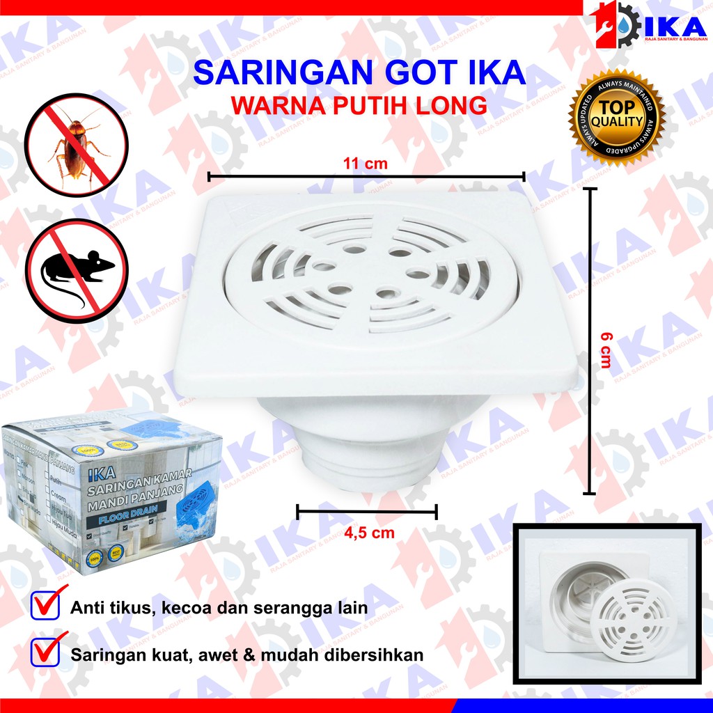 IKA - Official  Saringan Got Tebal Plastik PVC Kamar Mandi Toilet got floor drain pvc mdn ika