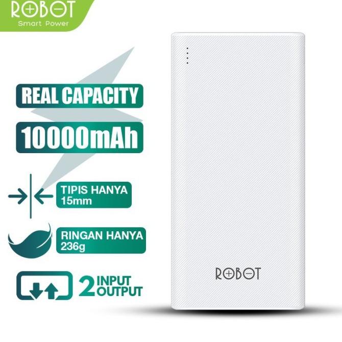 Power Bank Robot Rt170 10000Mah 2 Input & 2 Port Usb Fast Charging Gar Adharaxmys