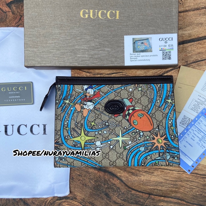 clutch gucci x Disney  import premium clutch wanita clutch pria handbag unisex import premium