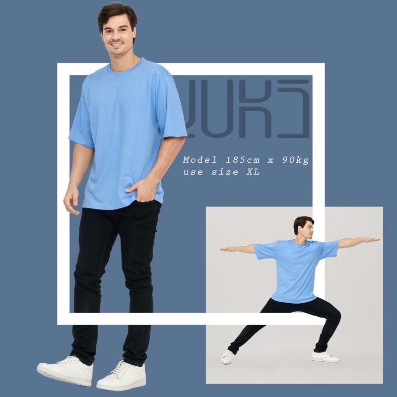 KAOS POLOS OVERSIZE PRIA & WANITA COTTON COMBED 24s BAJU BIG SIZE KOREAN STYLE TSHIRT OVERSIZED-Pastel Blue