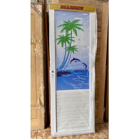 Pintu Kamar Mandi Aluminium 1/2Kaca 1/4 Kaca 3/4Kaca Full Kaca Cermin Bermotif