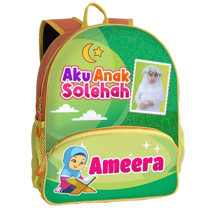 

Tas Anak PAUD / Tas Anak TK CUSTOM NAMA dan FOTO - Tema ANAK SHOLEHAH - 1 HARI JADI