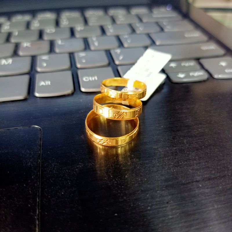 Cincin Emas Muda Model Batik Polos Kadar 6 Karat 300