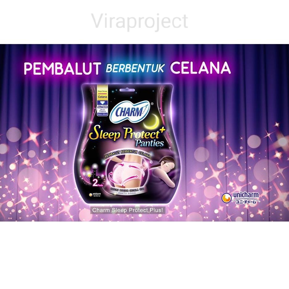 CHARM SLEEP PROTECT PLUS PEMBALUT CELANA ALL SIZE 2 PADS