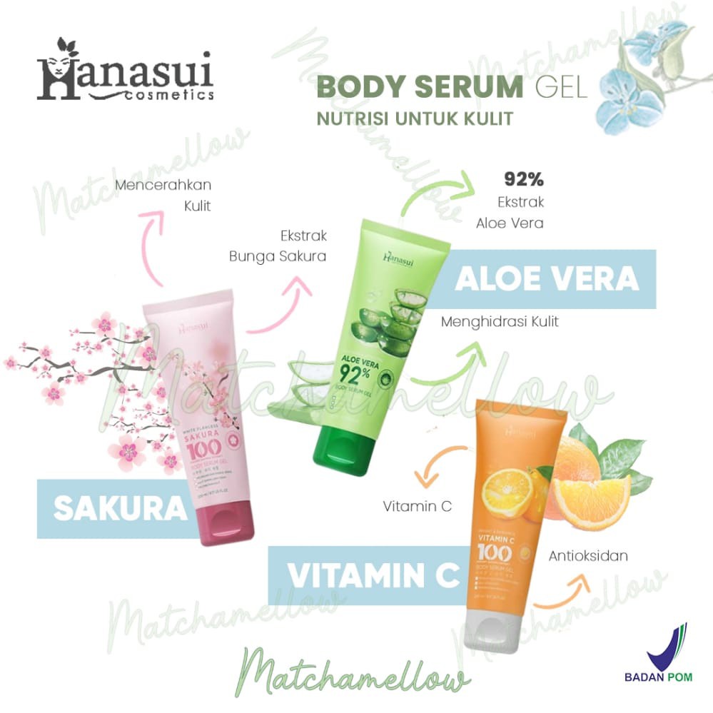 ❄️MATCHA❄️ HANASUI PAKET BODY CARE 3IN1 LOTION / BODY SERUM GEL / LOTION HANASUI KANA MILKY BPOM