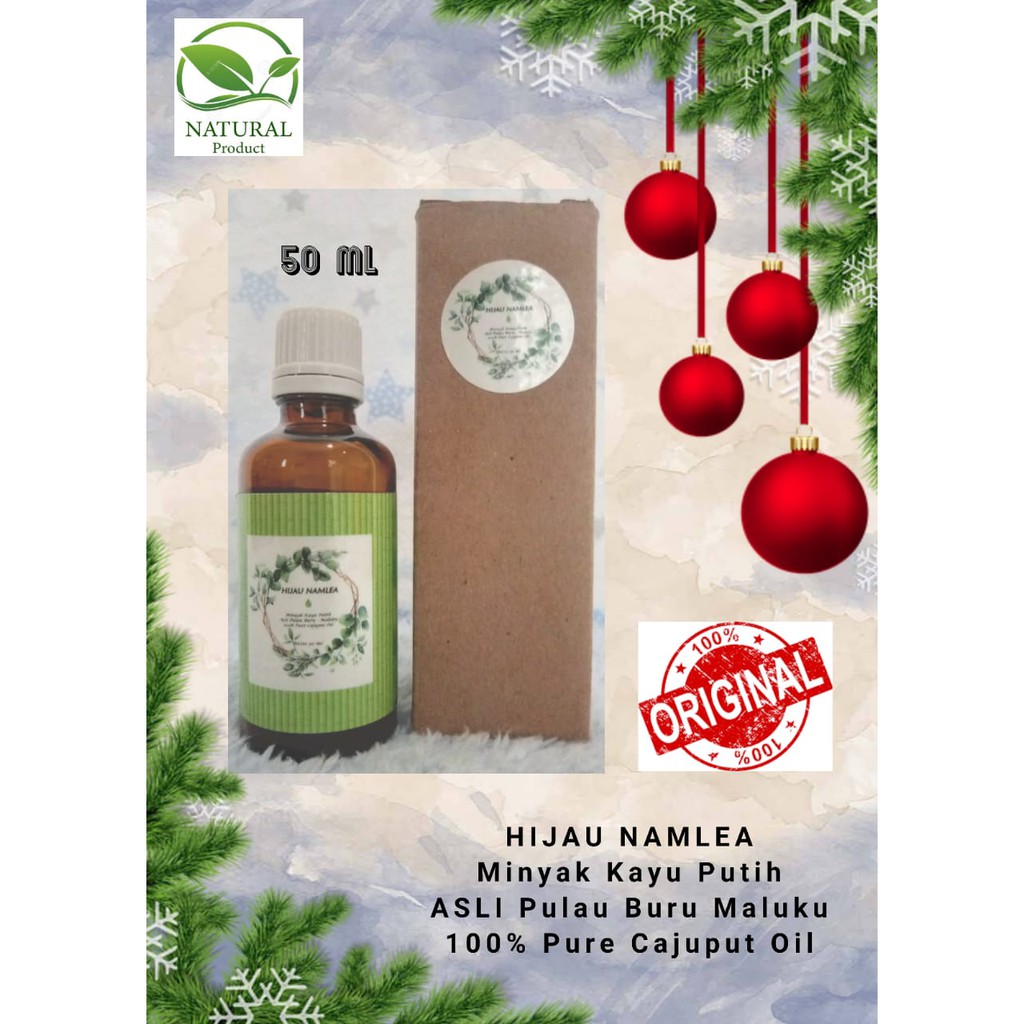 50 Ml Minyak Kayu Putih Hijau Namlea Asli Pulau Buru Ambon Maluku Pure Cajuput Oil 100%