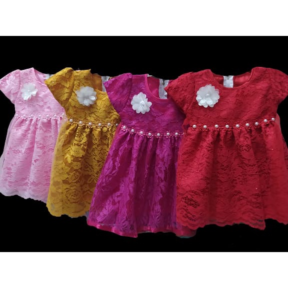 GAUN BROKAT CORD BABY GLITTER MUTIARA