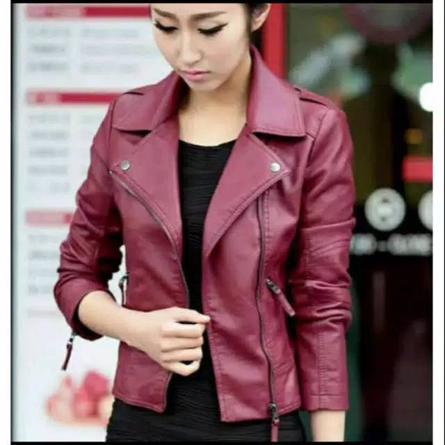 JAKET KULIT WANITA MODEL KOREA