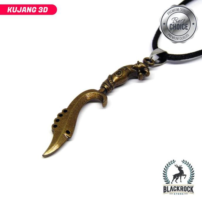 Kualitas Terbaik Kalung Tali Liontin KUJANG 3D GOLD Pria Wanita - Blackrock - KUJANG GOLD CUCI