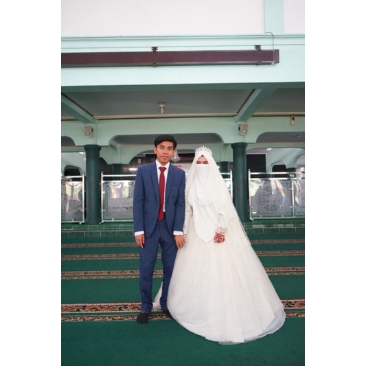 Muslimah Wedding Dress Syar'i / Gaun Pernikahan syar'i (preloved)