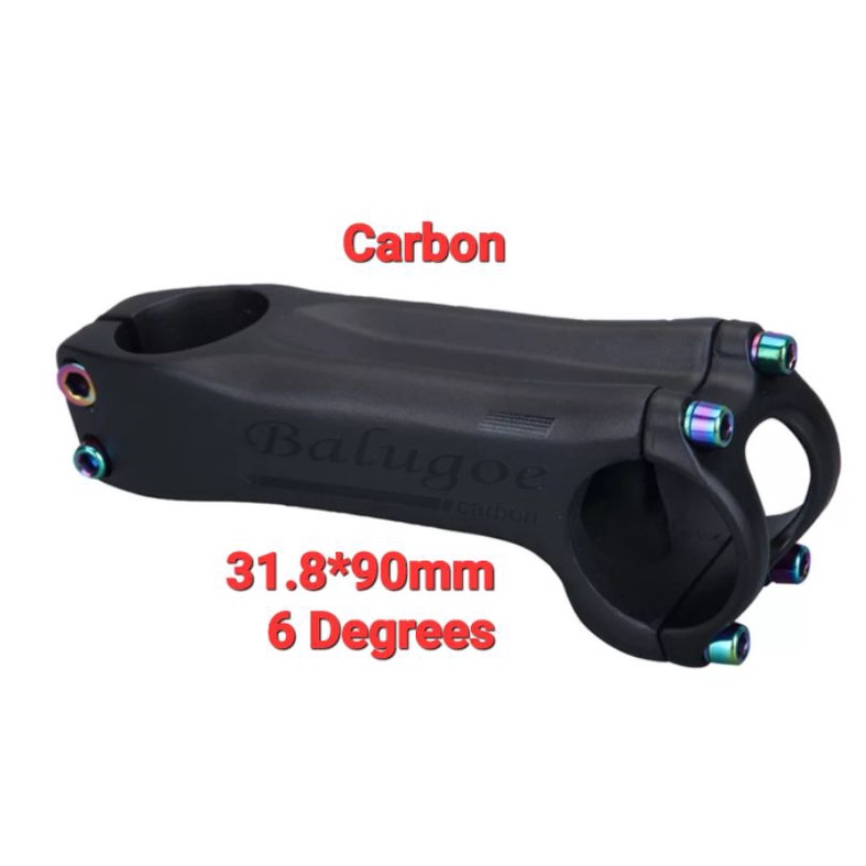 Balugoe Stem Carbon 9 Cm 6 Derajat Stem Handlebar Dropbar Sepeda Roadbike MTB