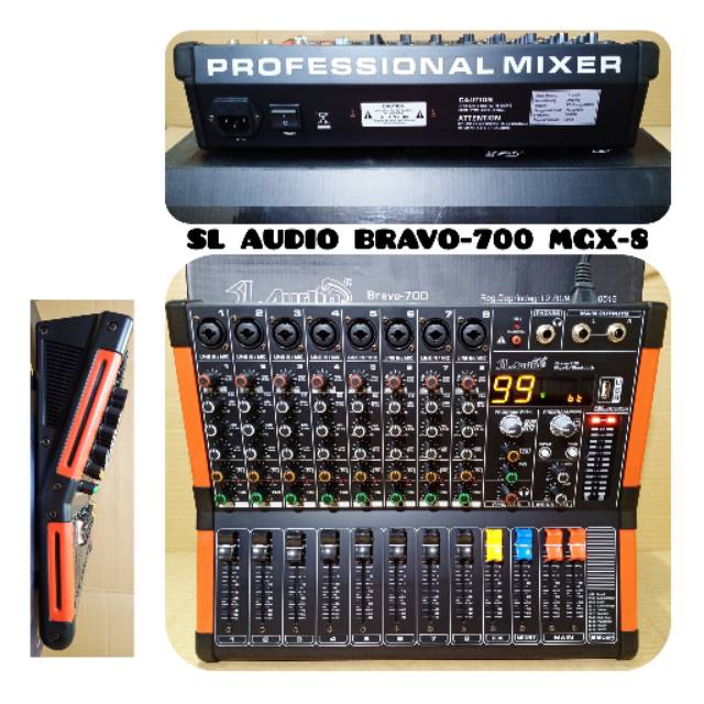 MIXER AUDIO 8 CHANNEL SL AUDIO BRAVO 700 MGX 8 BLUETOOTH