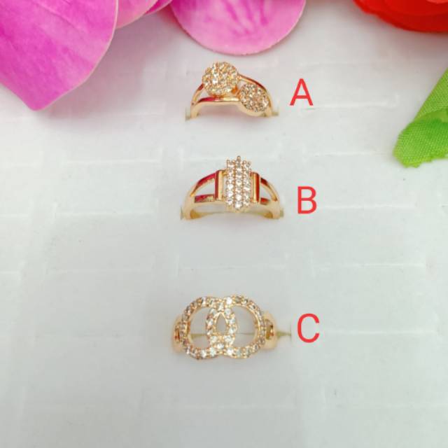 Cincin terbaru lapis emas 18k A-C