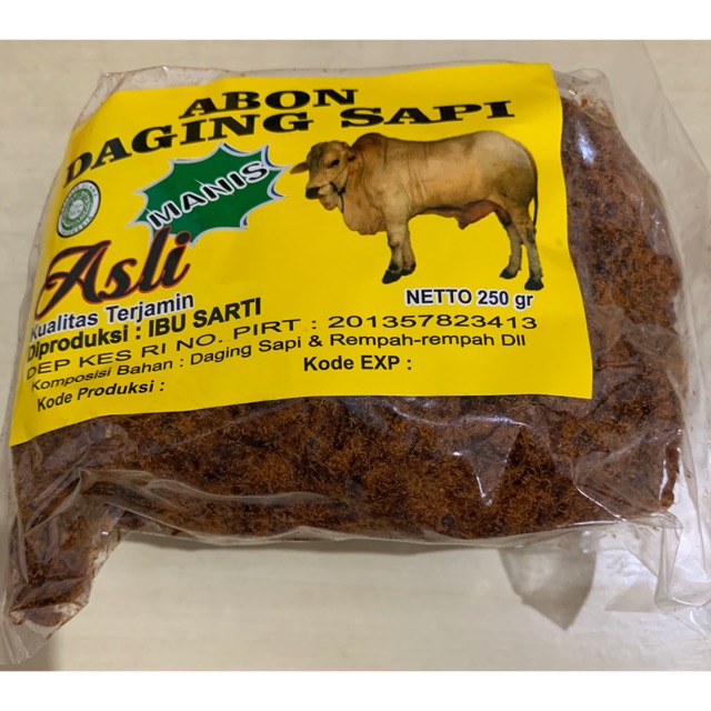 Abon Daging Sapi Asli Rasa Manis Original Bu Sarti