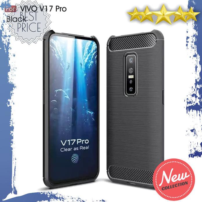 CASING HP VIVO V17 PRO SOFT CASE BRUSHED CARBON