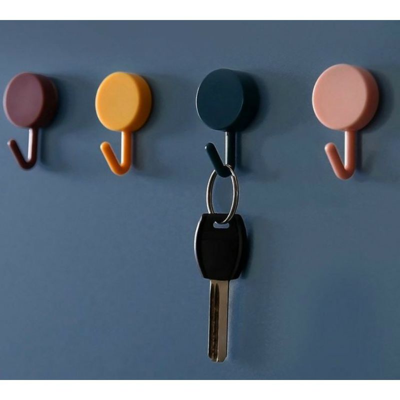 BOP GANTUNGAN HOOK BAJU SINGLE MACARON BULAT TEMPEL DINIDING / WALL HOOK STIKER KAIT TEMPELAN KUAT SERBAGUNA MULTIFUNGSI