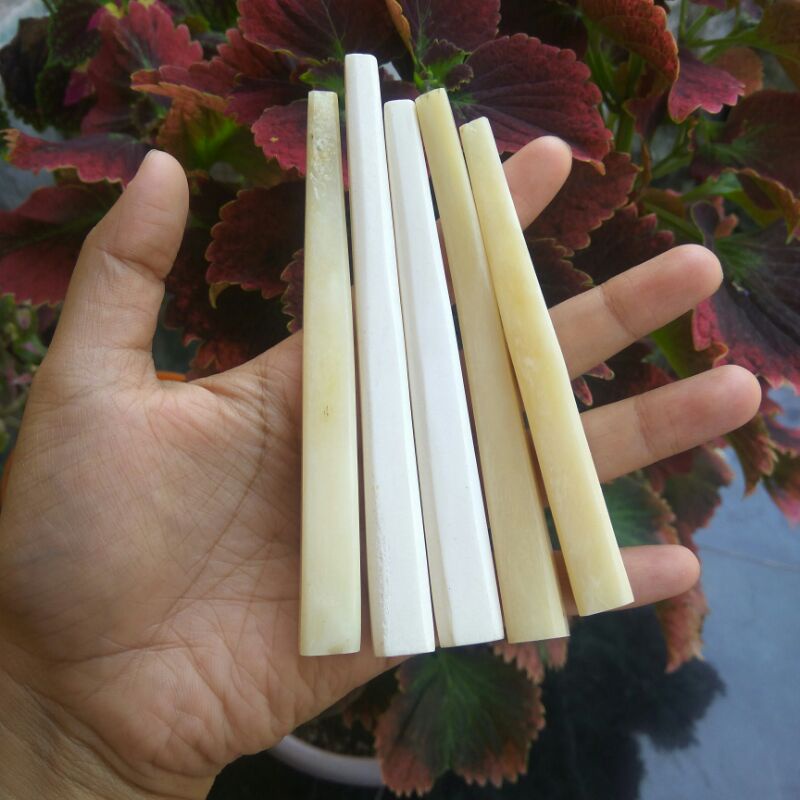 once pipa rokok tulang kerbau atau unta Jawa panjang 12cm lubang multifungsi