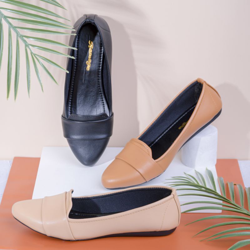MURAH LEBAY - SEPATU WANITA FLAT SHOES SOL KARET H05 SIZE 37 / 44