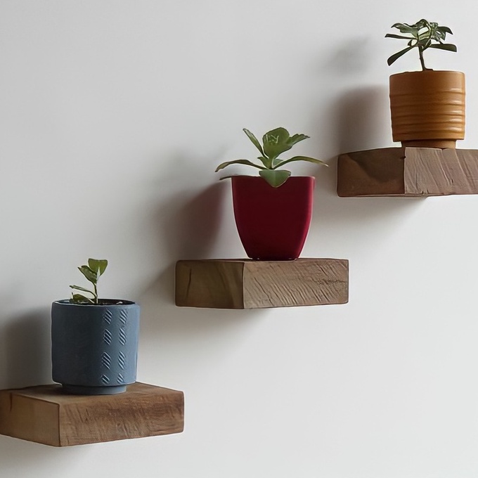 Rak Pot  Dinding | Rak Kayu Minimalis