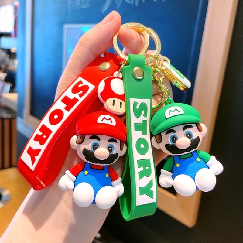 Fashion Gantungan Kunci Mobil Gantungan Kunci Lucu SUPER MARIO