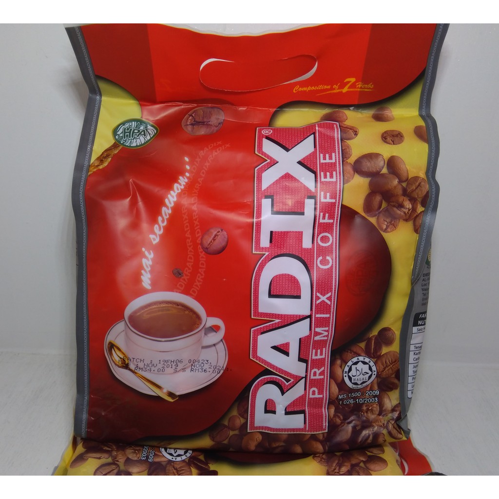 

Radix Premix Coffee HPA Kopi Kemasan pack isi 32 Sachet - Exp : 2027