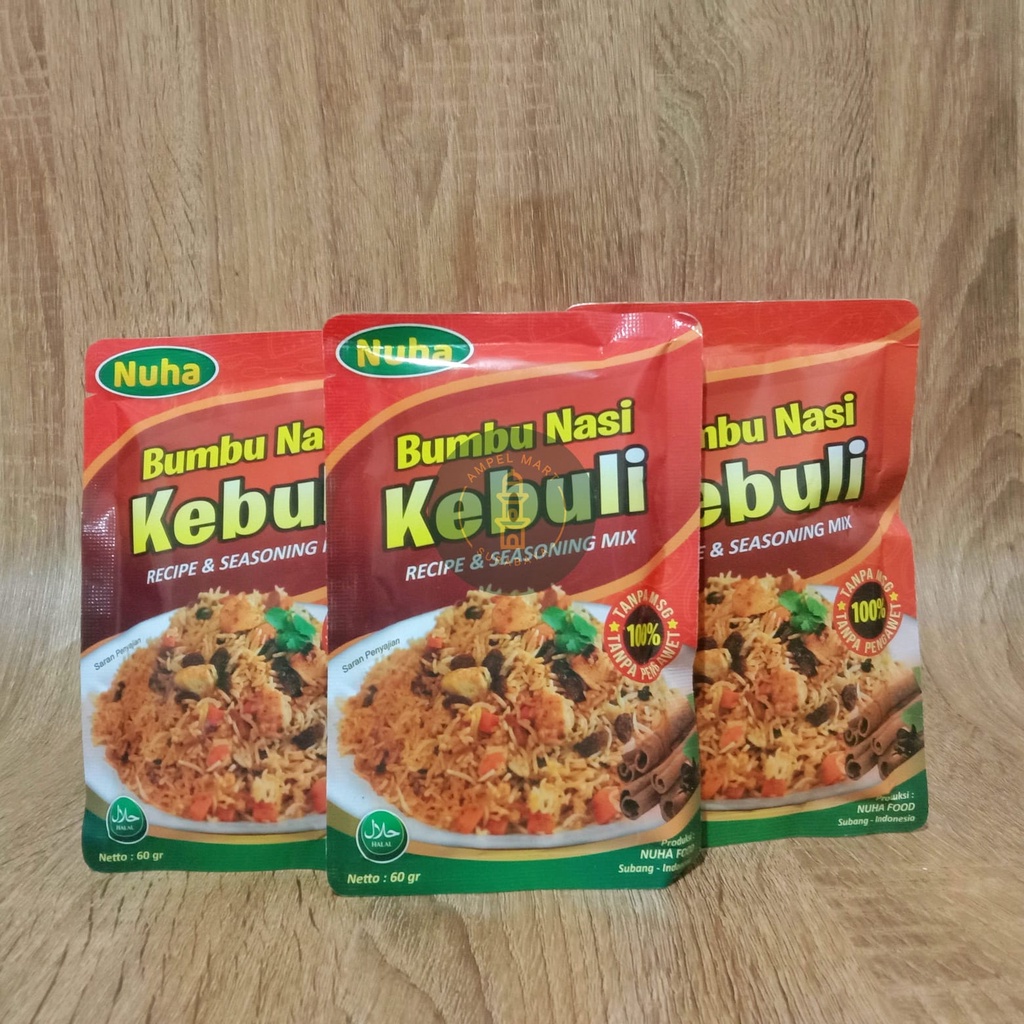 Bumbu Nasi Kebuli Instant 100% NON MSG &amp; PENGAWET Bumbu Nasi Mandhi Instant Bumbu Nasi Kabsa Instant Bumbu Nasi Bukhori Instant ORIGINAL 60gr - NUHA FOOD