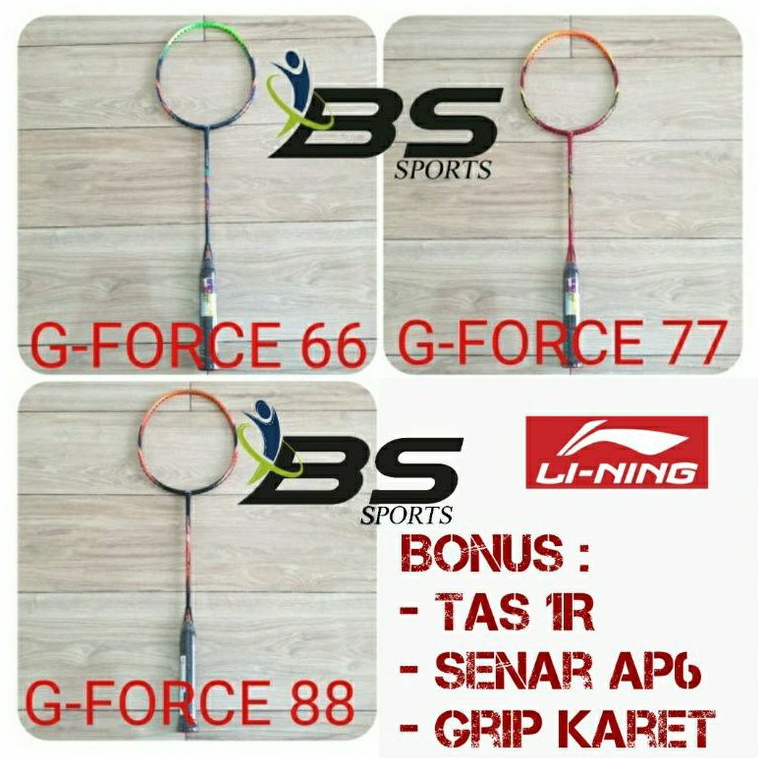 RAKET BADMINTON RAKET LINING G-FORCE G FORCE 66 / 77 / 88 ORIGINAL