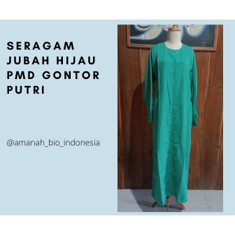 SERAGAM JUBAH HIJAU SANTRIWATI GONTOR PUTRI/ JUBAH GONTOR IJO PUTRI/ JUBAH SEKOLAH SANTRI KMI GONTOR