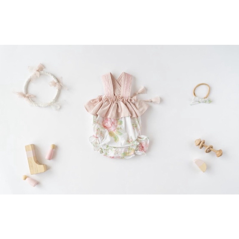 [Preloved] Benne and Belley Becca’s Lacey Romper Bibi Pink 6-9 month