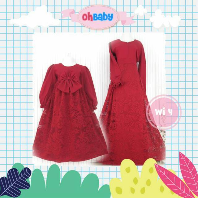 COUPLE BRUKAT MARUN GAMIS