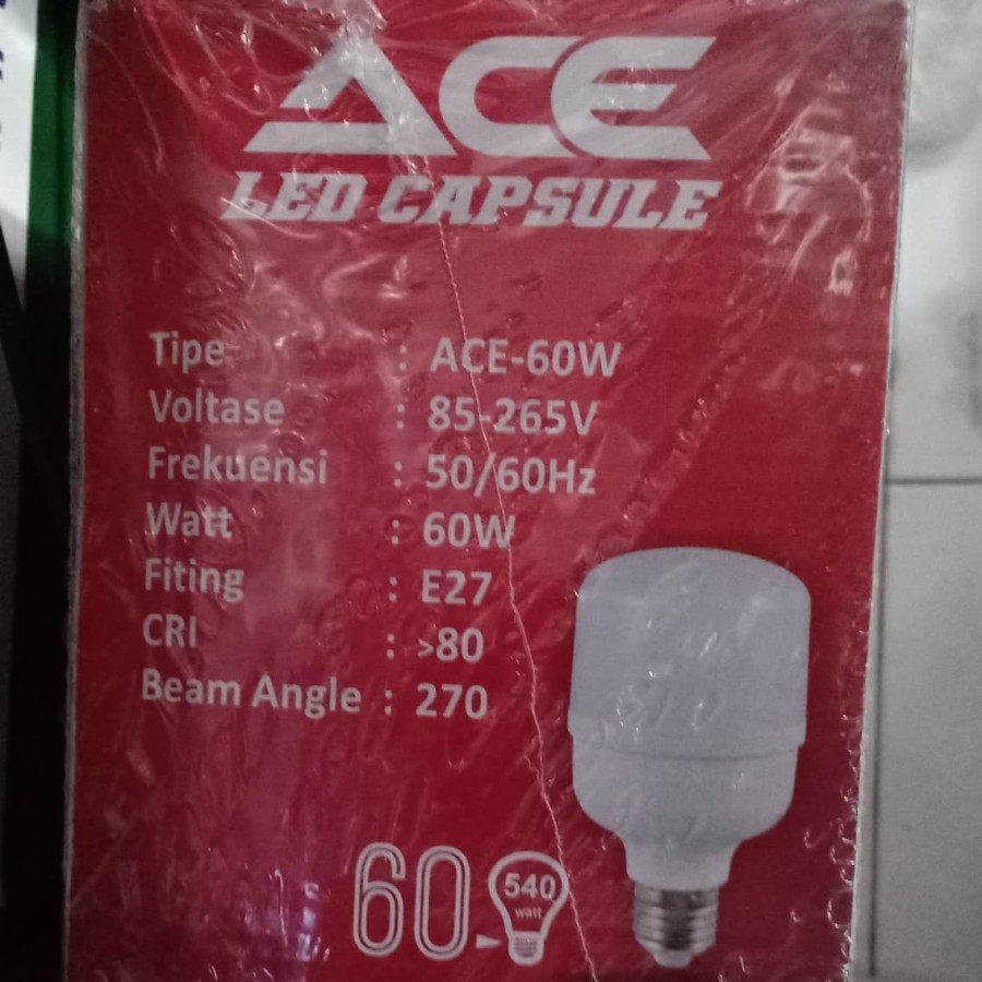 Lampu ACE Garansi 60 Watt Led Capsule Putih Terang