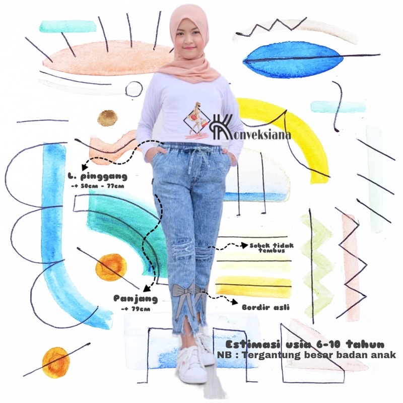 CELANA JEANS ANAK PEREMPUAN JEAN MURAH KOREA KEKINIAN SD 12th