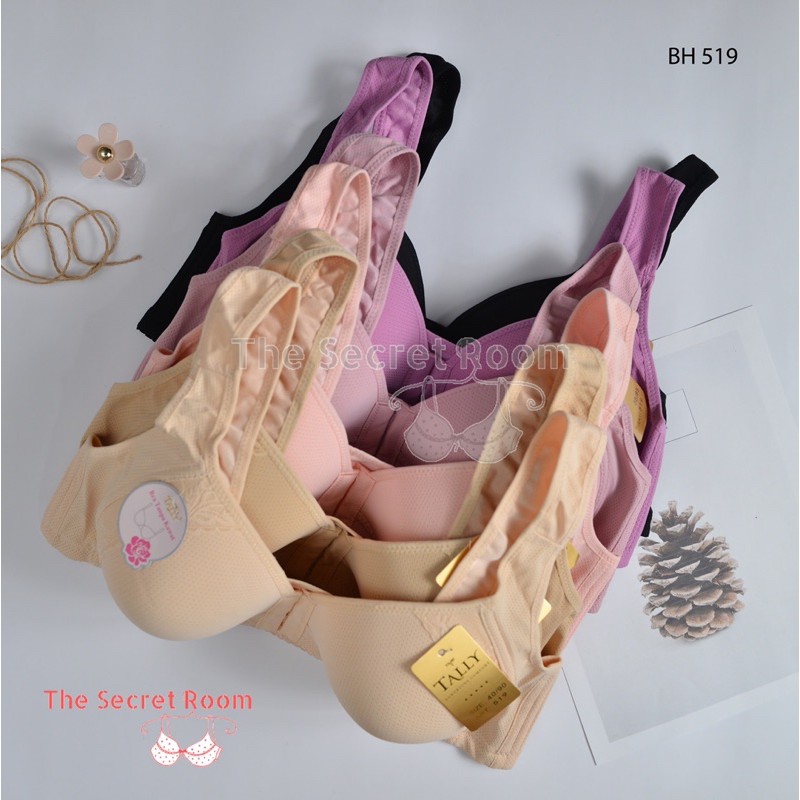 TALLY BRA BH 519 I CUP C I TANPA KAWAT I BUSA TIPIS I KANCING/ KAIT DI DEPAN | SIZE 36-42