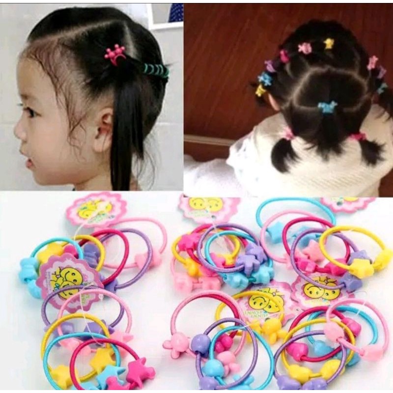 Karet Ikat Rambut Anak 1 pak isi 50pcs ( Kode Warna warni)