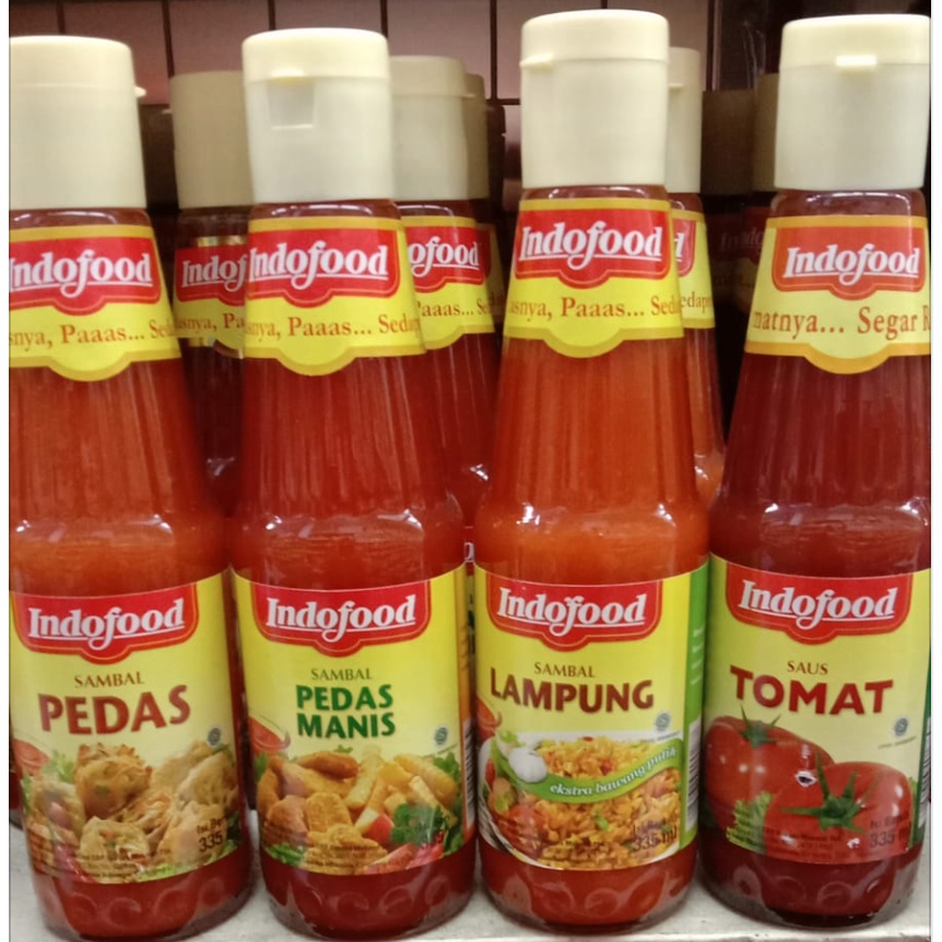 

Indofood Saos Botol 335ml - Tomat / Sambal Pedas / Lampung / Extra