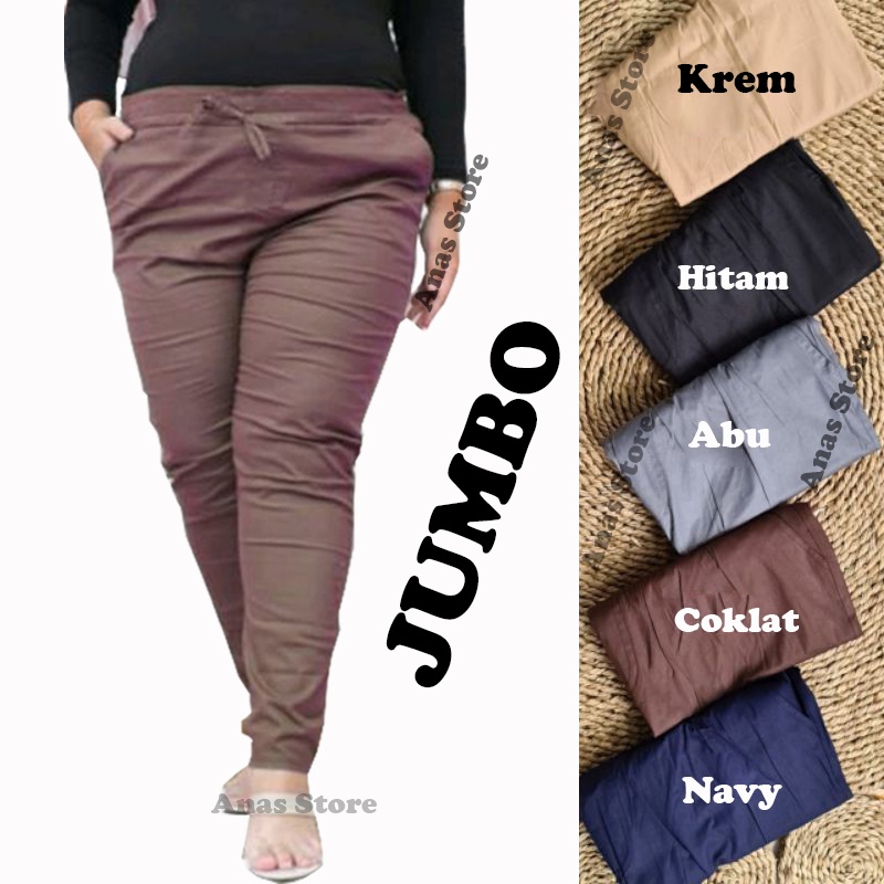 CELANA KATUN WANITA BASIC PANTS JUMBO XXL, CELANA BAGGY,CELANA KERJA, COTTON PANTS