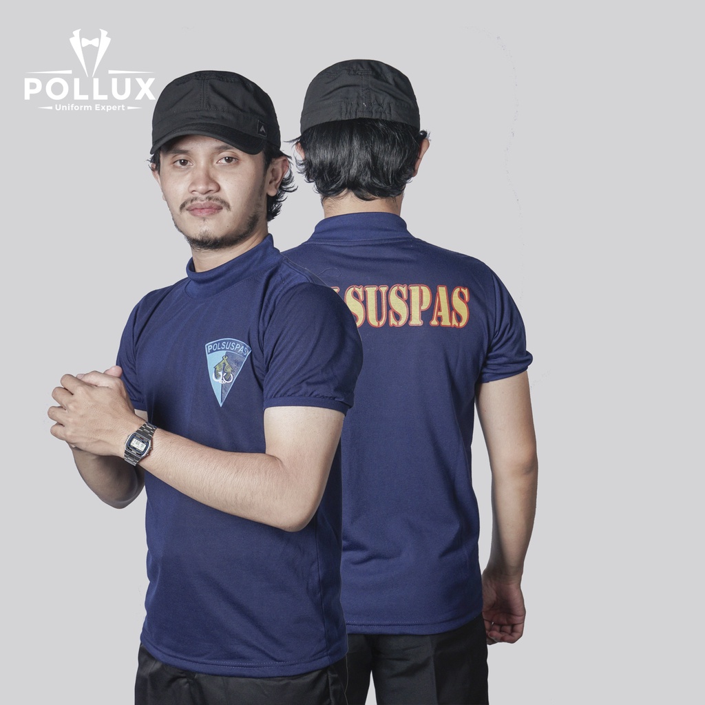 Kaos Dalam Dinas Sipir Polsuspas Navy Biru Langit Tangan Pendek model Slimfit