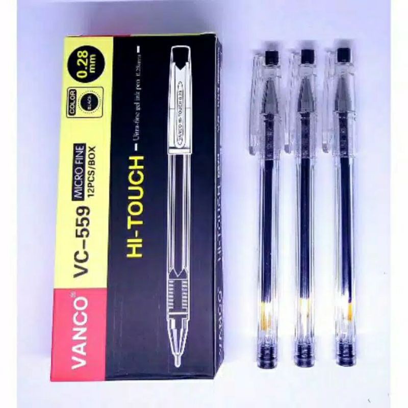 

Bolpen VANCO VC-559 HI-TOUCH 0.28 Warna Hitam Pulpen Vanco