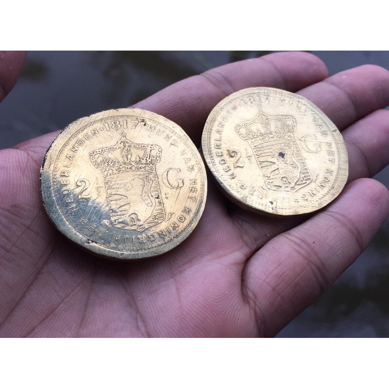 Koin Kuno Wilhemina Tahun 1817 Langka 2 Setengah Gulden