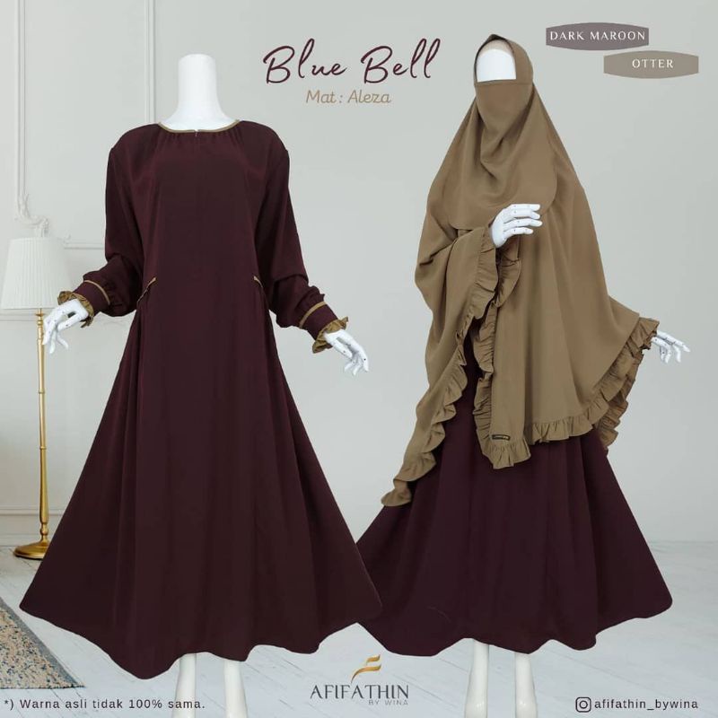 GAMIS ABAYA KHIMAR SYARI BLUE BELL BY AFIFATHIN